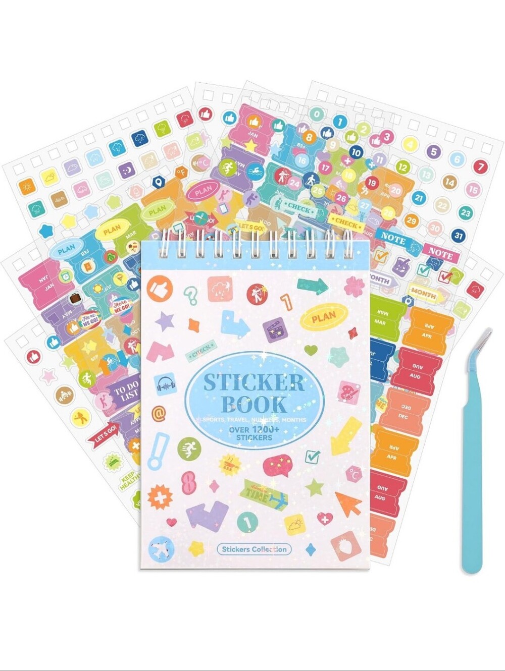 Sticker Book for Kids - Pastel Multi-Color Planner Stickers